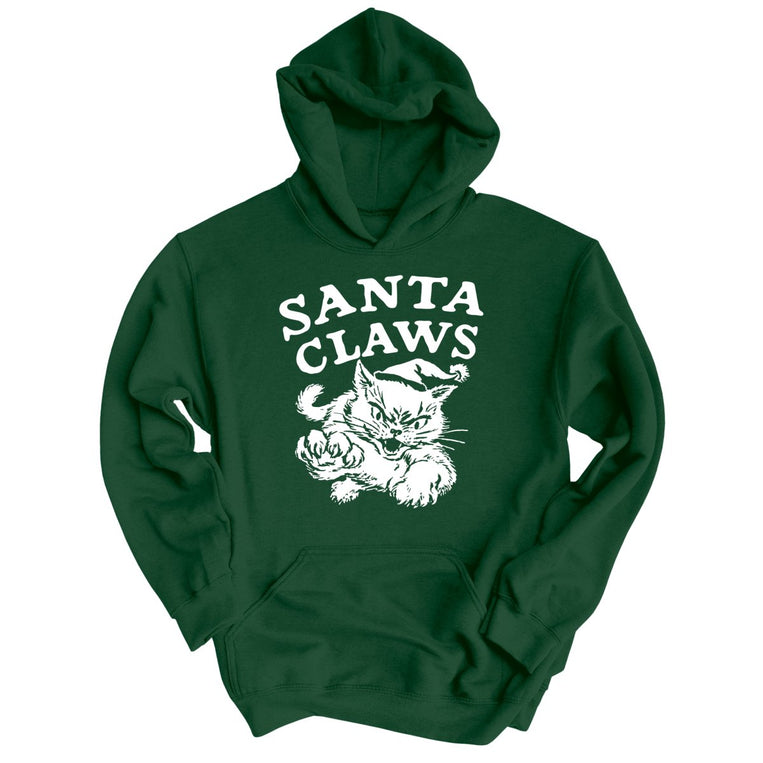 Santa Claws - Forest Green - Unisex Hoodie