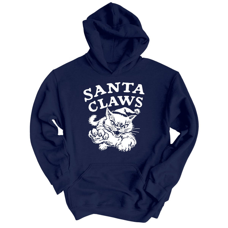 Santa Claws - Navy - Unisex Hoodie