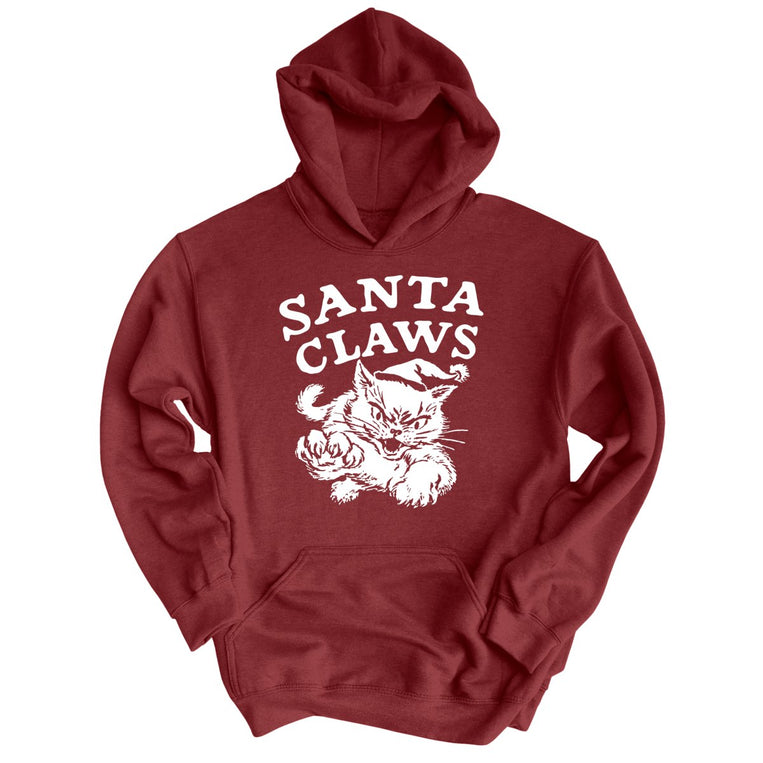 Santa Claws - Maroon - Unisex Hoodie