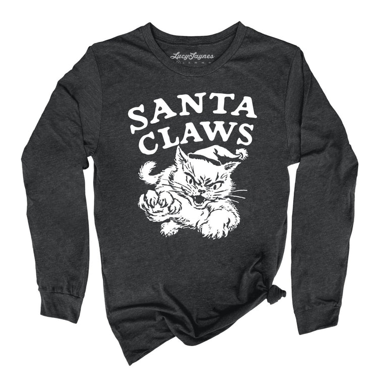 Santa Claws - Dark Grey Heather - Unisex Long Sleeve T-Shirt