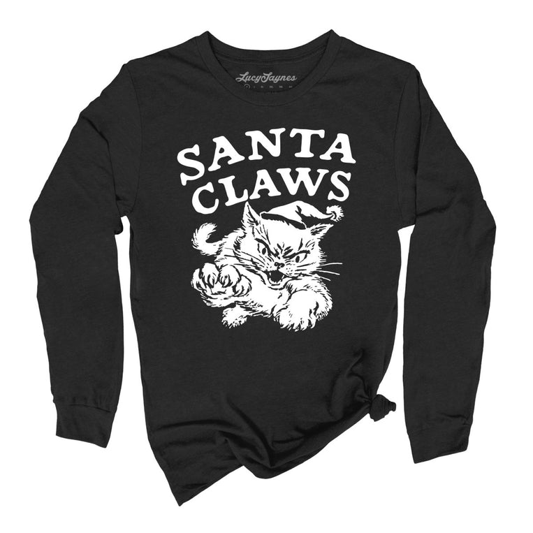 Santa Claws - Black - Unisex Long Sleeve T-Shirt