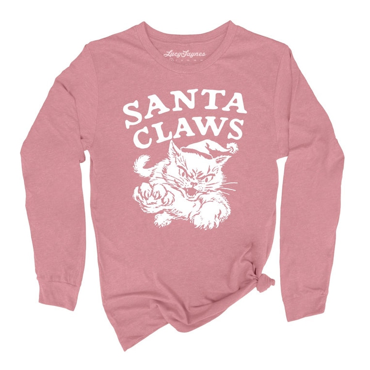 Santa Claws - Heather Mauve - Unisex Long Sleeve T-Shirt