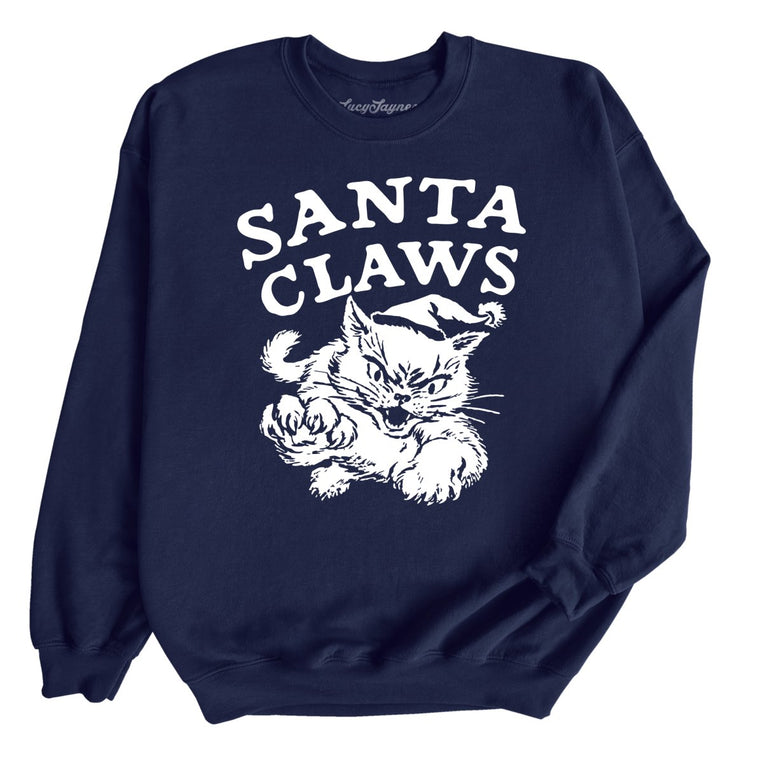 Santa Claws - Navy - Unisex Sweatshirt