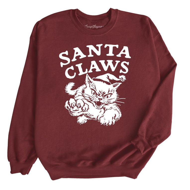 Santa Claws - Maroon - Unisex Sweatshirt