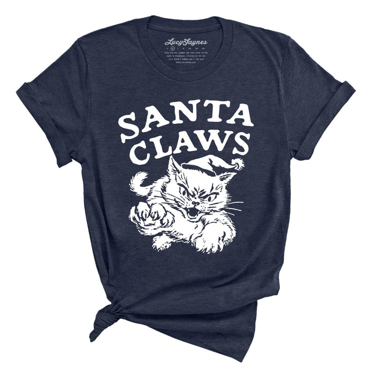 Santa Claws - Heather Midnight Navy - Unisex T-Shirt
