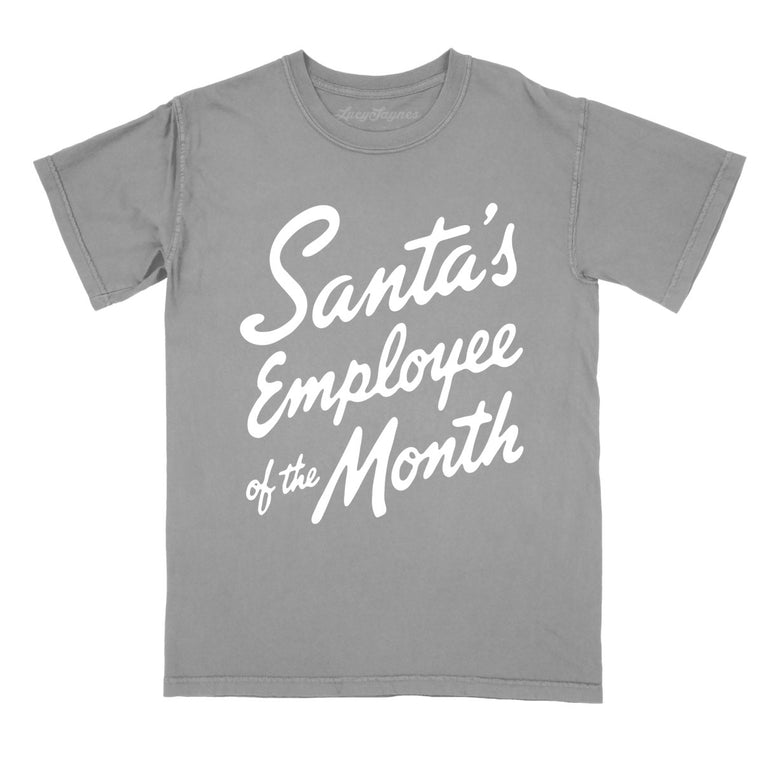 Santa's Employee Of The Month - Grey - Comfort Colors Tee