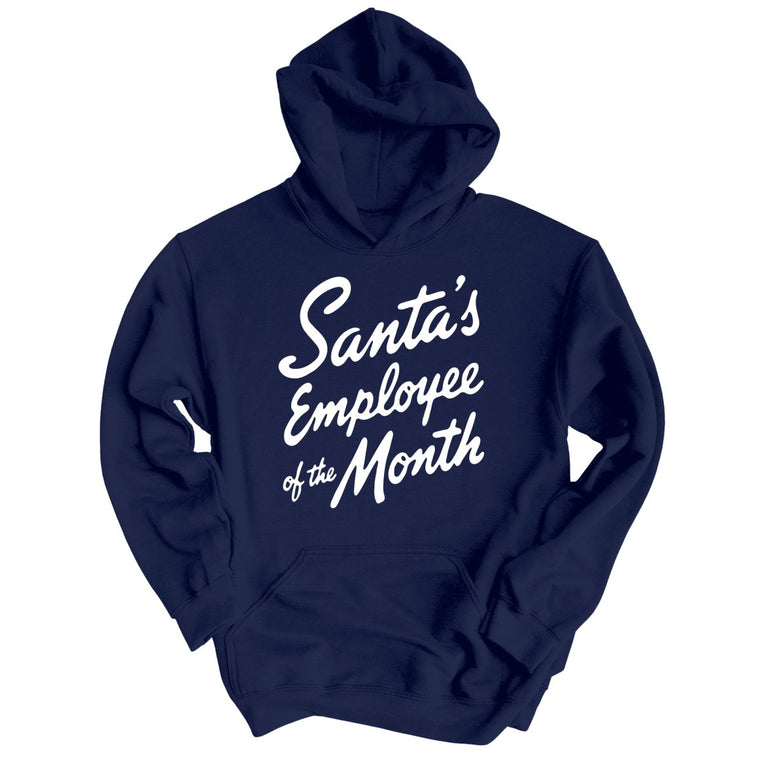 Santa's Employee Of The Month - Navy - Unisex Hoodie