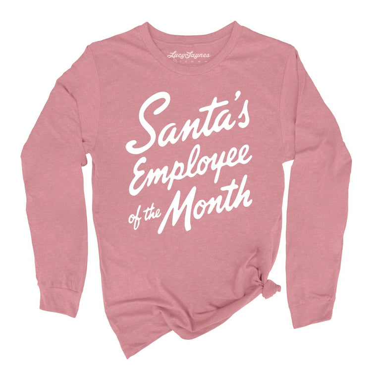Santa's Employee Of The Month - Heather Mauve - Unisex Long Sleeve T-Shirt
