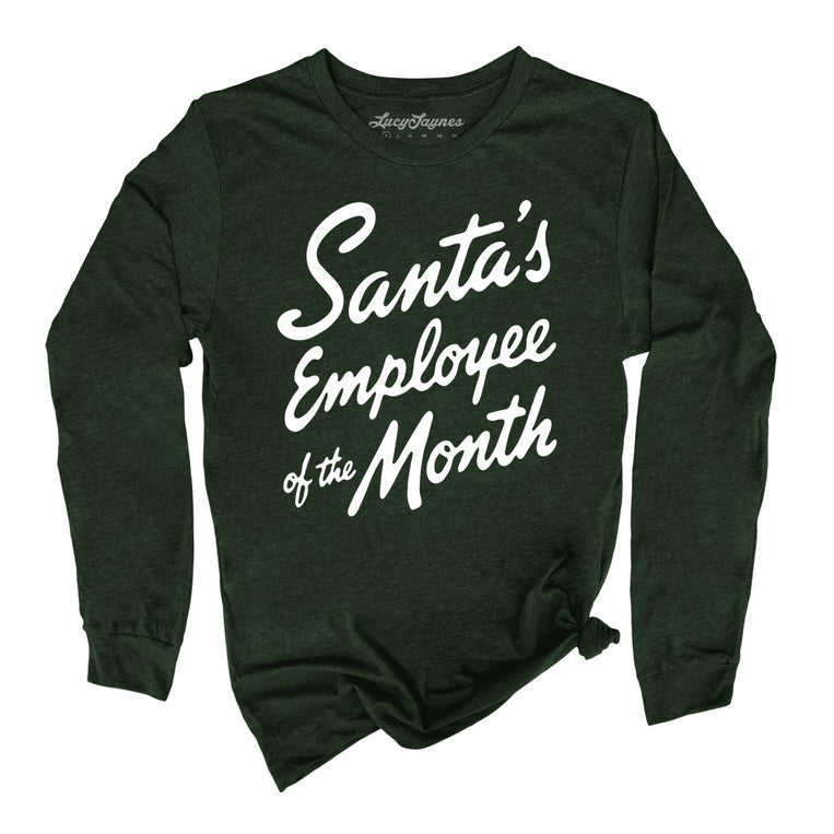 Santa's Employee Of The Month - Heather Forest - Unisex Long Sleeve T-Shirt