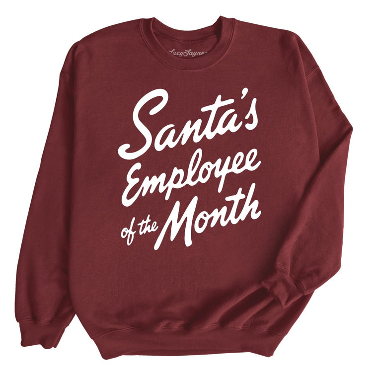 Santa's Employee Of The Month - Maroon - Unisex Sweatshirt