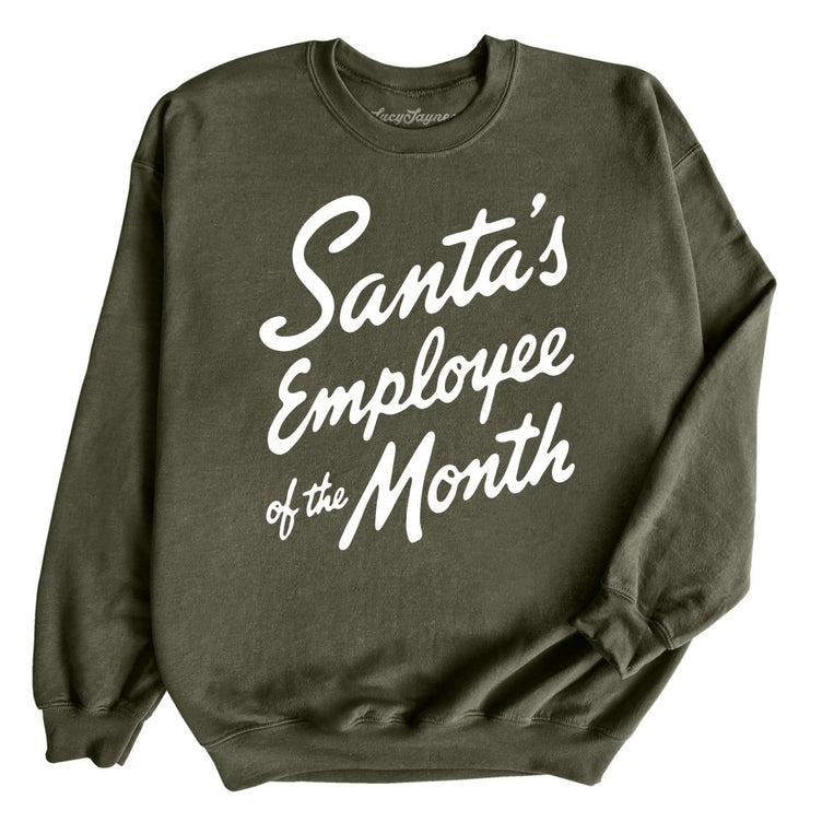 Santa's Employee Of The Month - Military Green - Unisex Sweatshirt