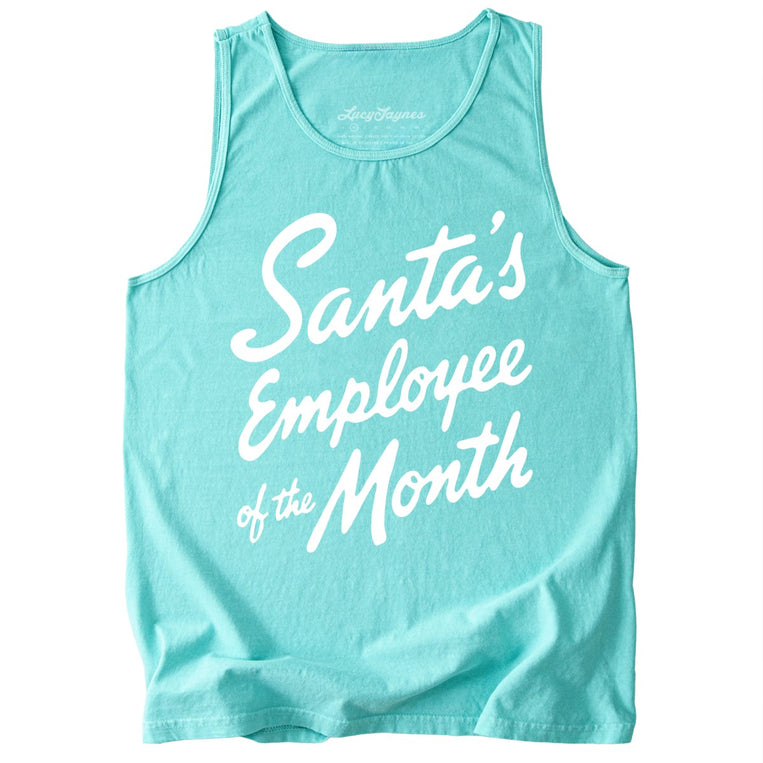 Santa's Employee Of The Month Tank Top - Chalky Mint - Tank Top