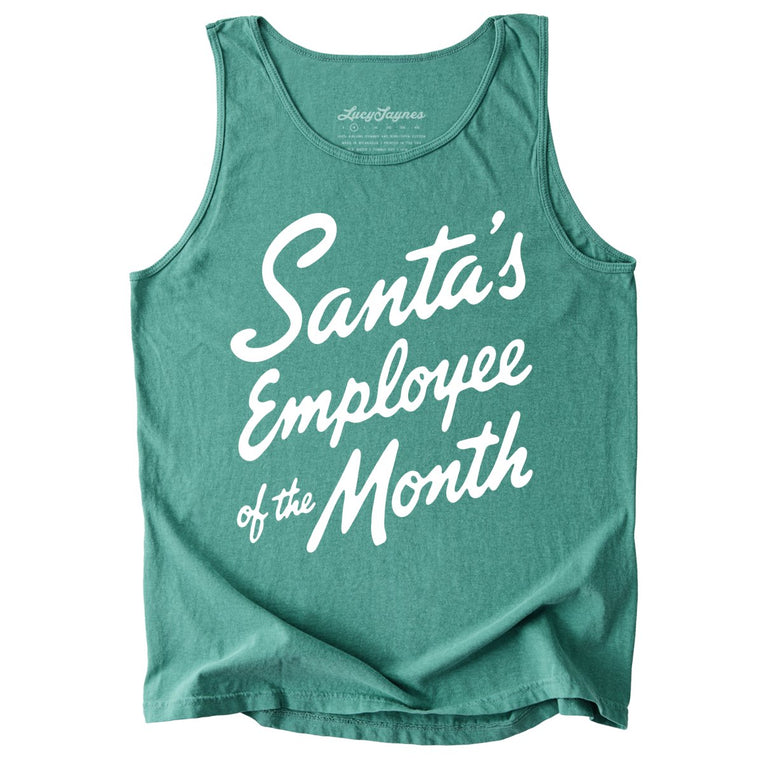 Santa's Employee Of The Month Tank Top - Light Green - Tank Top