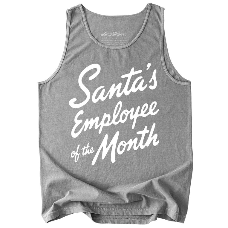 Santa's Employee Of The Month Tank Top - Grey - Tank Top