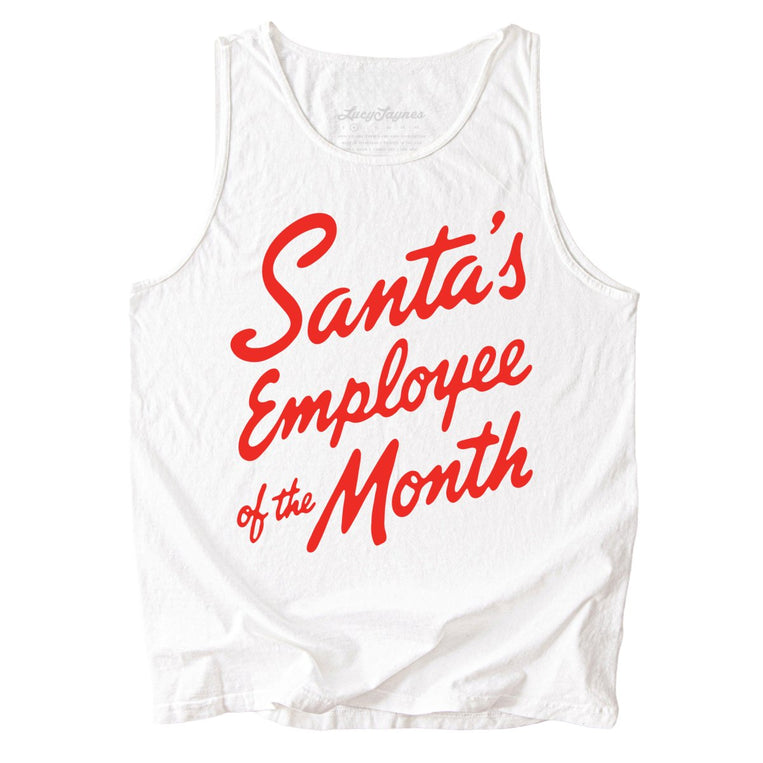 Santa's Employee Of The Month Tank Top - White - Tank Top