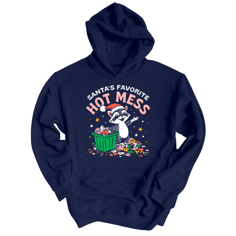 Santa's Favorite Hot Mess - Navy - Front