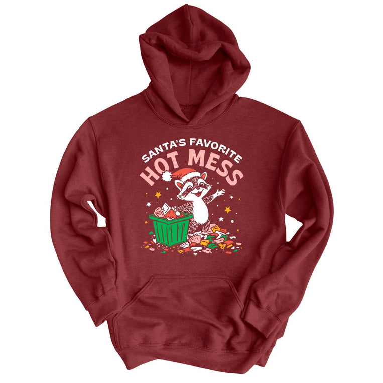 Santa's Favorite Hot Mess - Maroon - Front