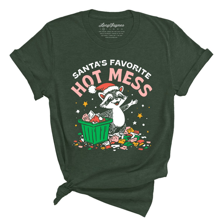 Santa's Favorite Hot Mess - Heather Forest - Front