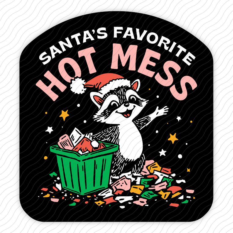 Santa's Favorite Hot Mess - Sticker
