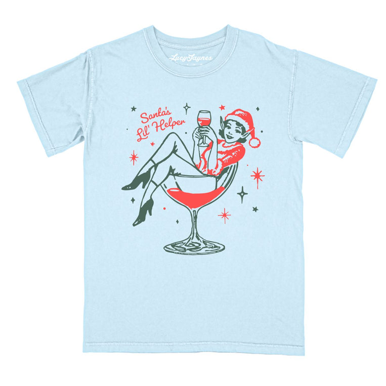 Santa's Lil' Helper - Chambray - Comfort Colors Tee
