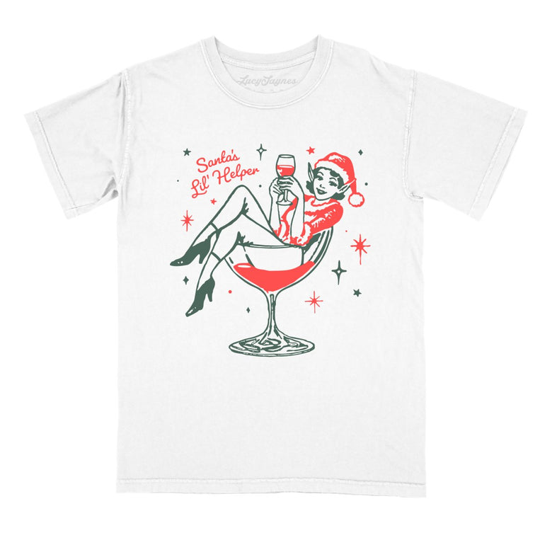 Santa's Lil' Helper - White - Comfort Colors Tee