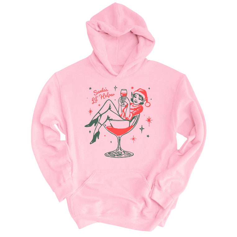 Santa's Lil' Helper - Light Pink - Unisex Hoodie