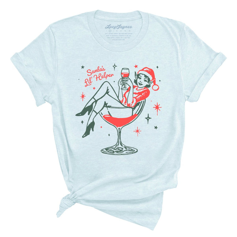 Santa's Lil' Helper - Heather Ice Blue - Unisex T-Shirt