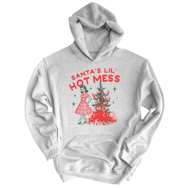 Santa's Lil' Hot Mess - Ash - Unisex Hoodie