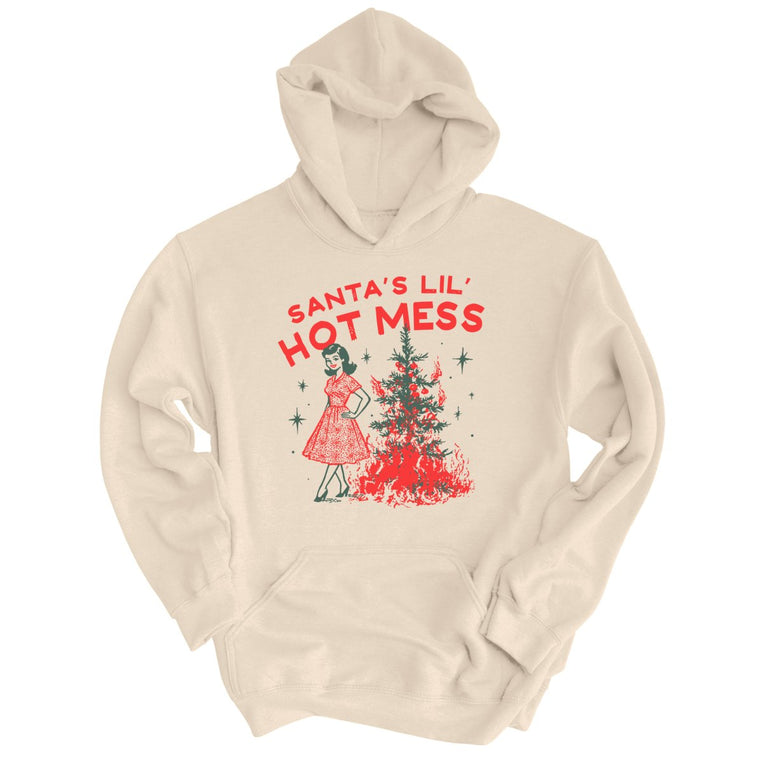 Santa's Lil' Hot Mess - Sand - Unisex Hoodie