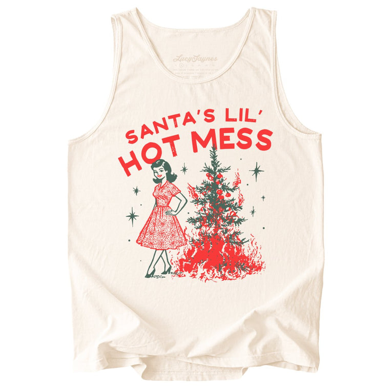 Santa's Lil' Hot Mess - Ivory - Tank Top