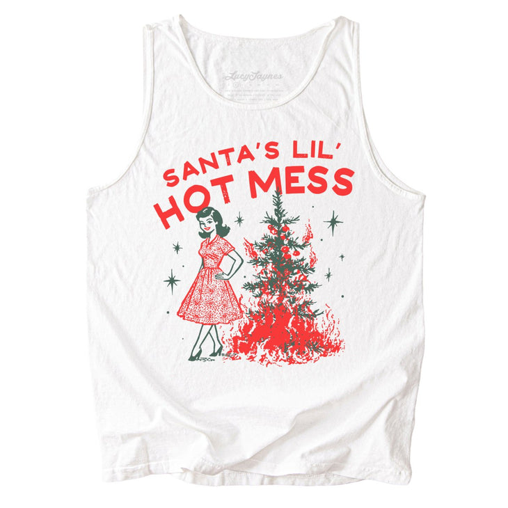 Santa's Lil' Hot Mess Comfort Colors Tank Top
