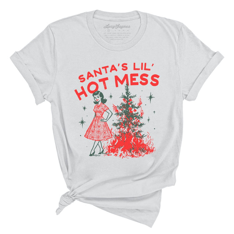 Santa's Lil' Hot Mess - Silver - Unisex T-Shirt