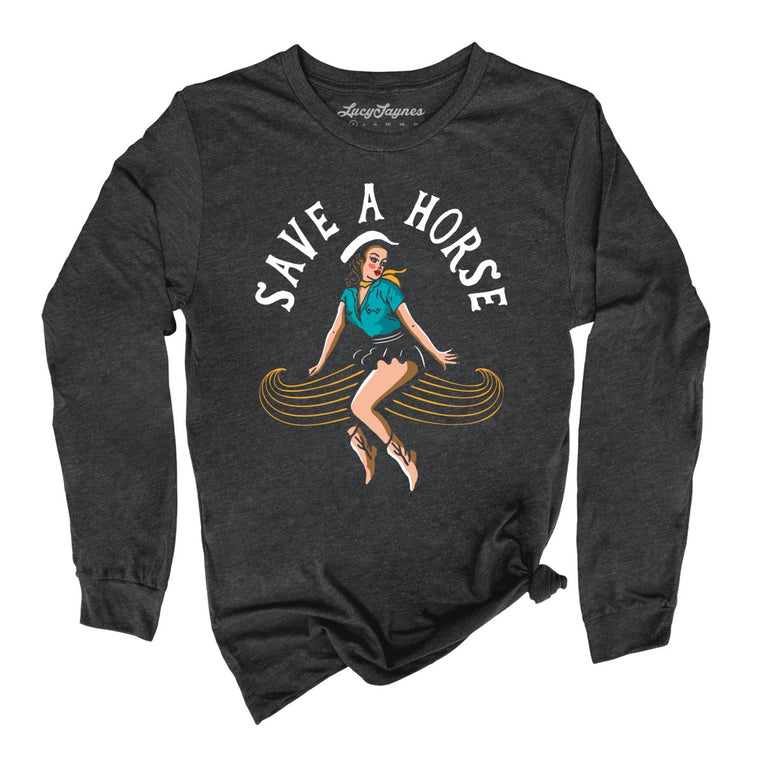 Save a Horse - Dark Grey Heather - Full Front