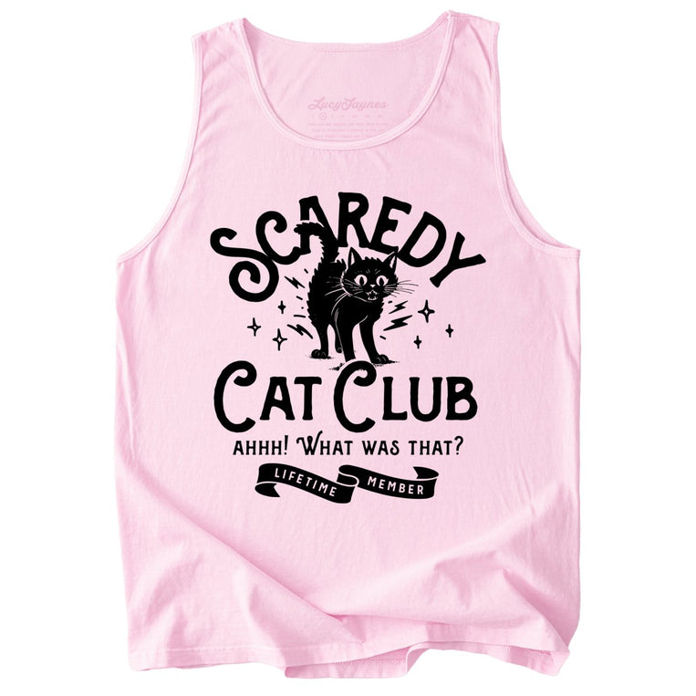 Scaredy Cat Club Comfort Colors Graphic Tank Top - Blossom