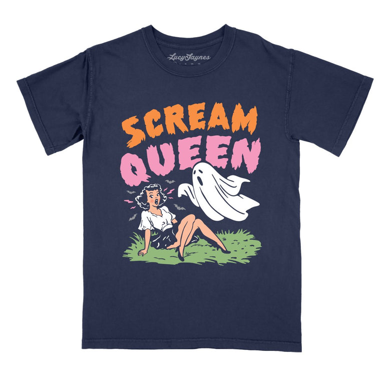 Scream Queen - True Navy - Comfort Colors Tee