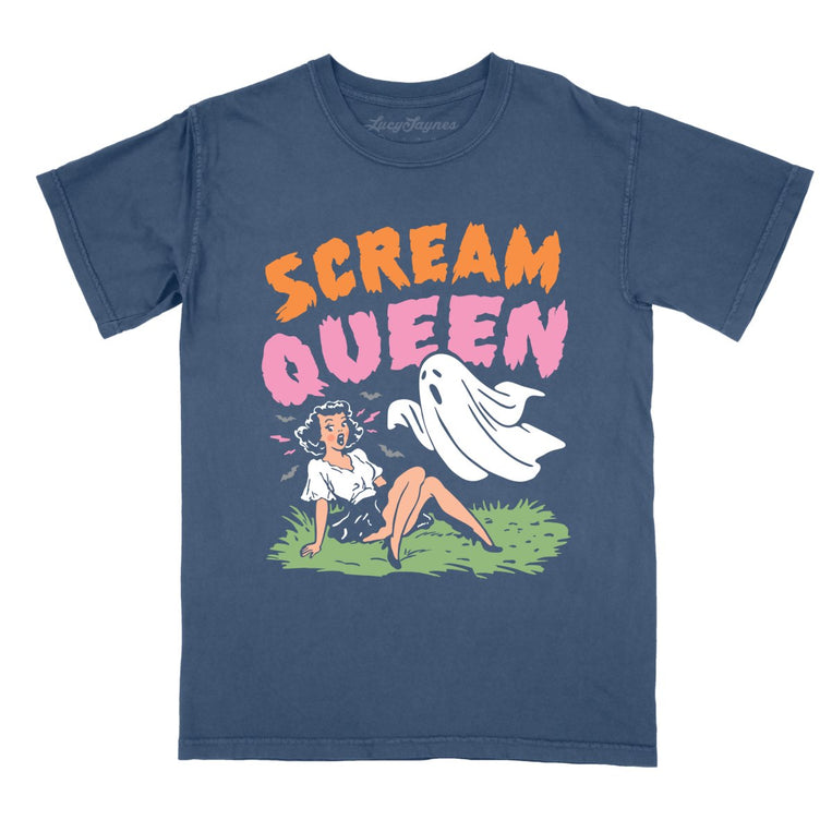 Scream Queen - Denim - Comfort Colors Tee