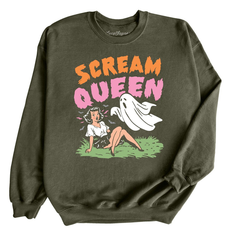Scream Queen - Military Green - Unisex Sweatshirt