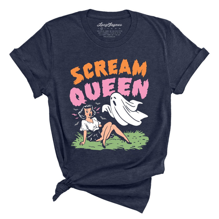 Scream Queen - Heather Midnight Navy - Unisex T-Shirt