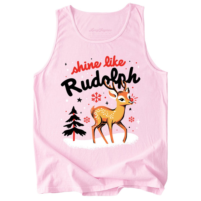 Shine Like Rudolph Comfort Colors Graphic Tank Top - Blossom