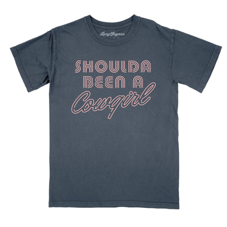 Should of Been a Cowgirl Retro Neon Comfort Colors Tee