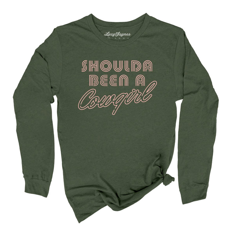 Should of Been a Cowgirl Retro Neon - Military Green - Full Front