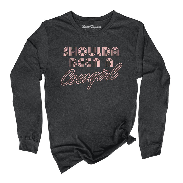 Should of Been a Cowgirl Retro Neon - Dark Grey Heather - Full Front