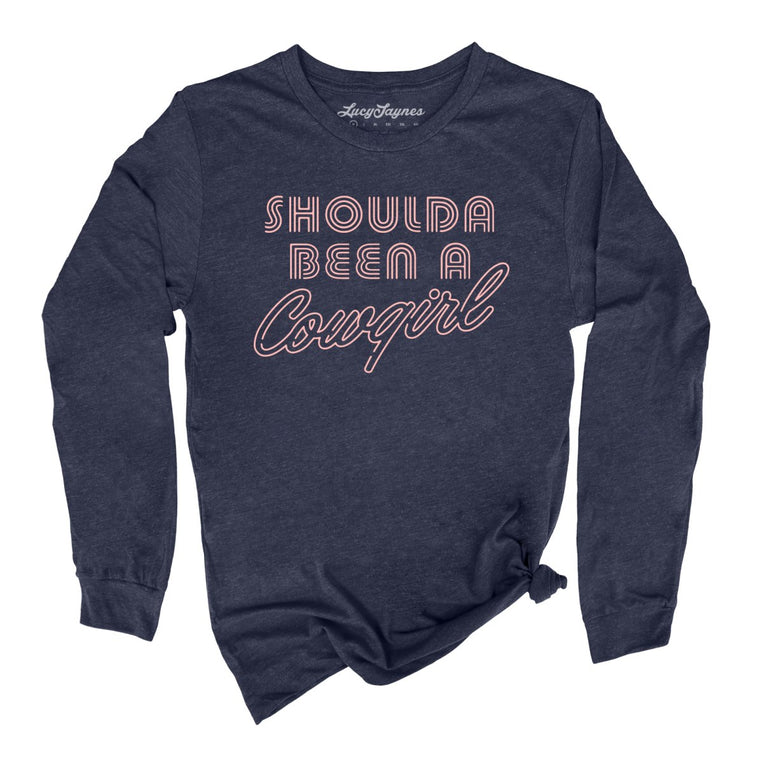 Should of Been a Cowgirl Retro Neon - Heather Navy - Full Front