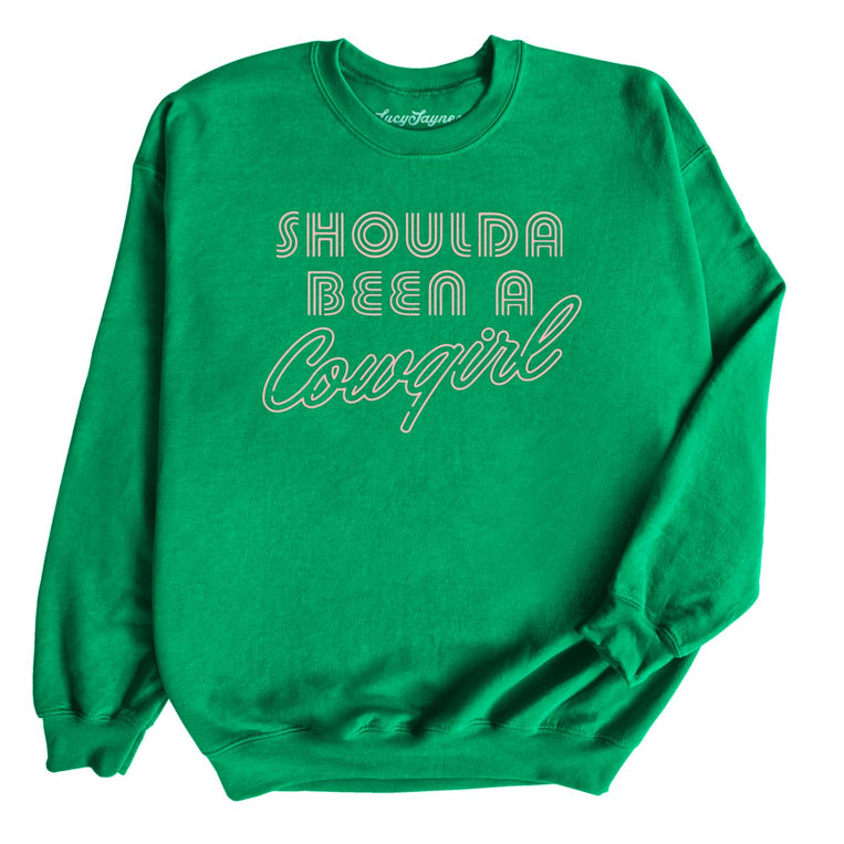 Should of Been a Cowgirl Retro Neon - Irish Green - Full Front