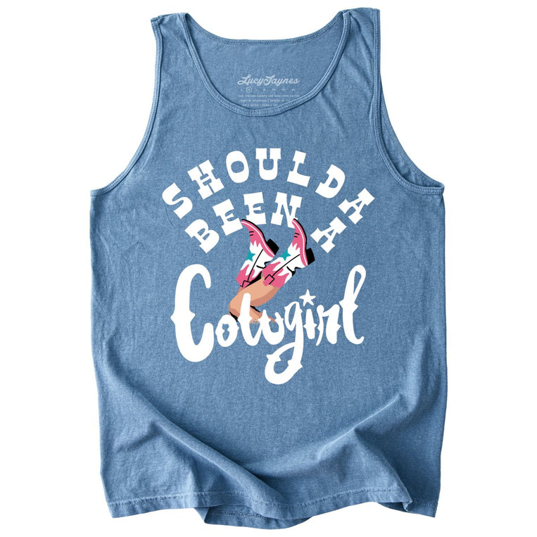 Should of Been a Cowgirl Comfort Colors Graphic Tank Top