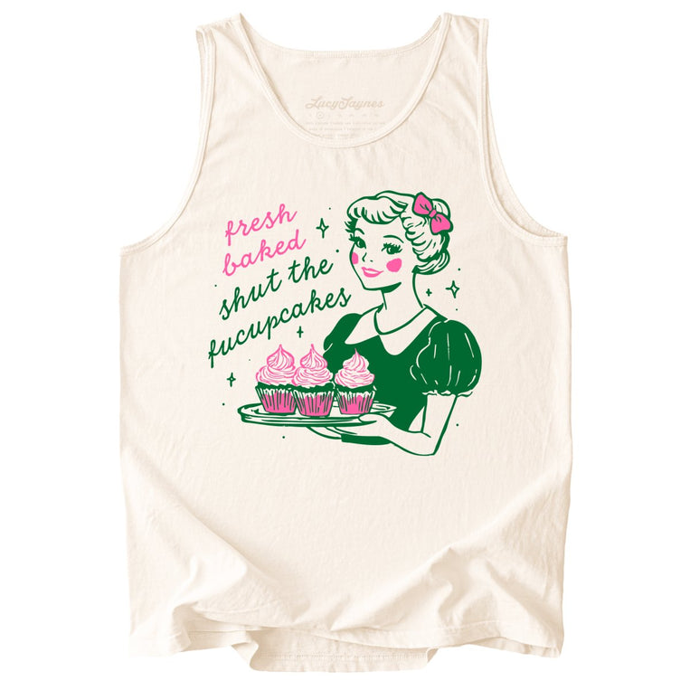 Shut The Fucupcakes Comfort Colors Graphic Tank Top - Ivory