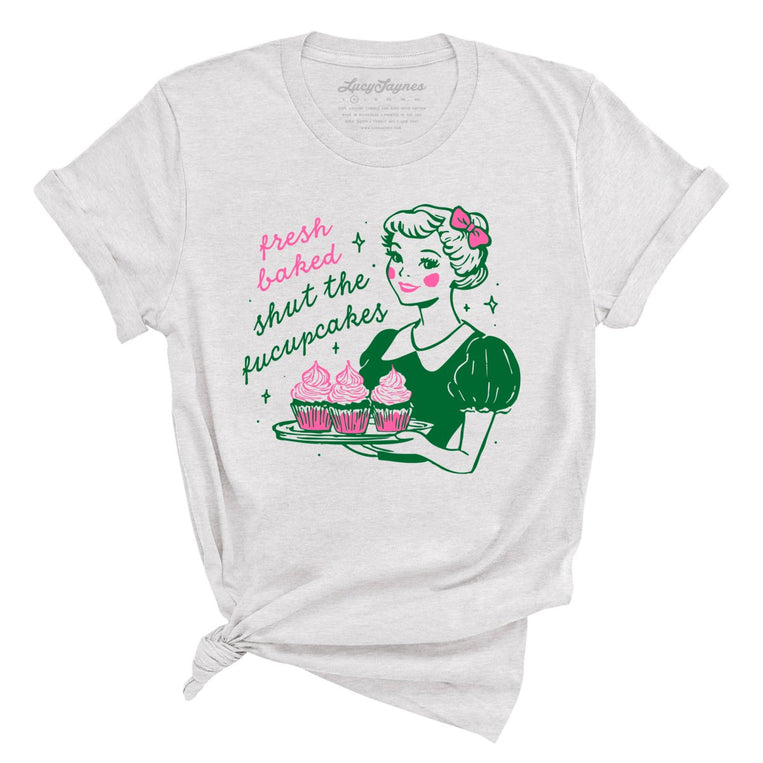 Shut The Fucupcakes Graphic Tee - Ash