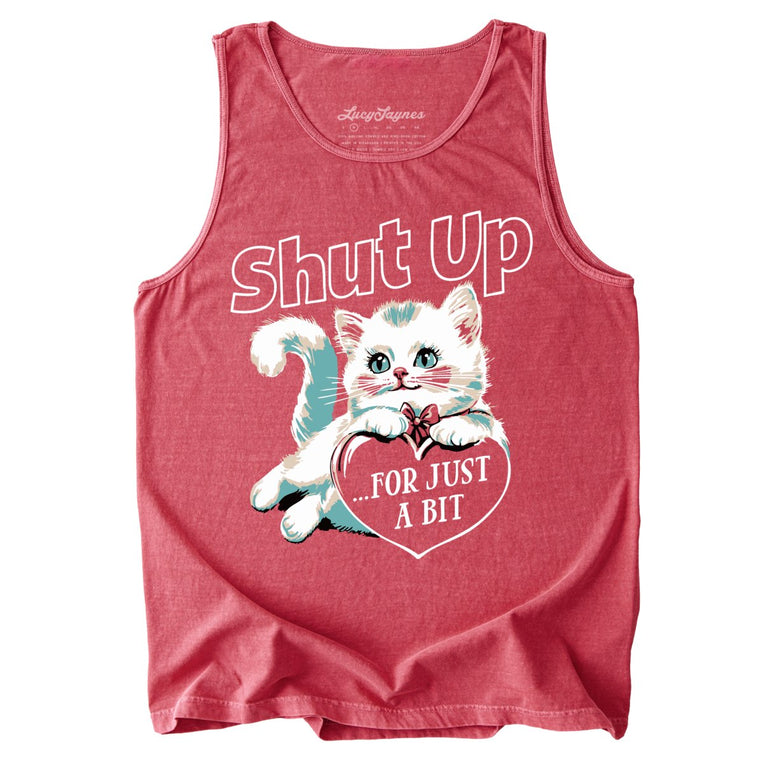 Shut Up For Just A Bit Comfort Colors Graphic Tank Top - Crimson