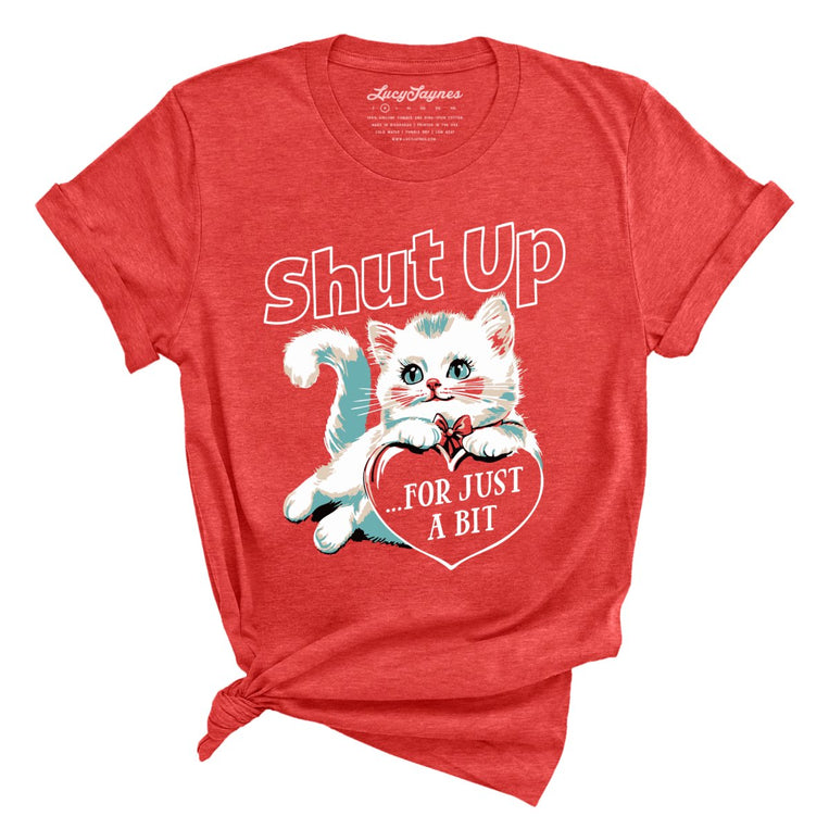 Shut Up For Just A Bit - Heather Red - Front