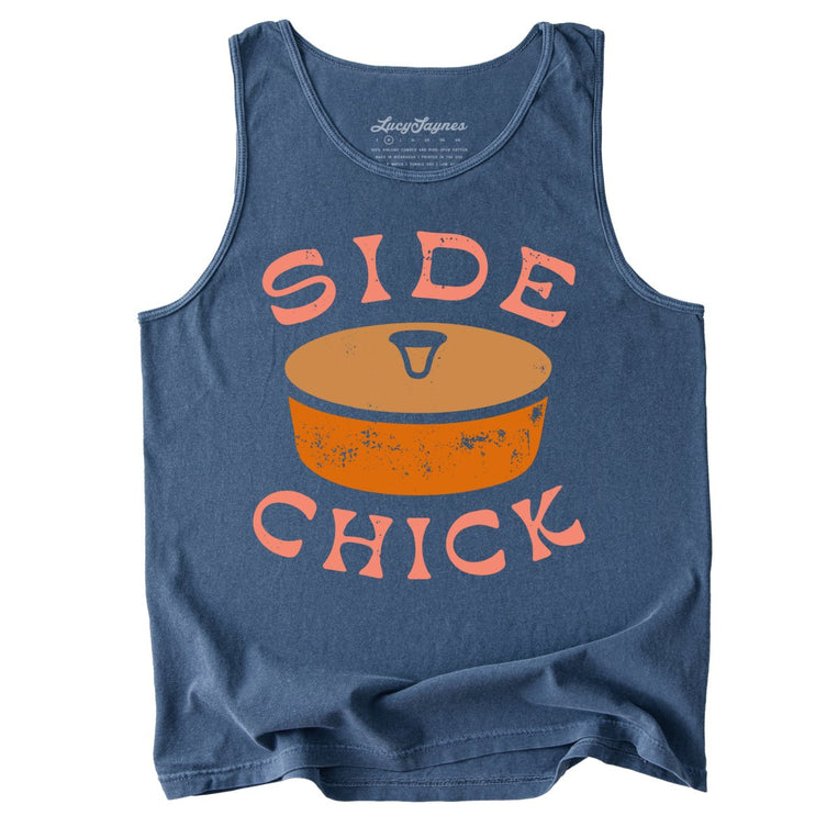Side Chick Comfort Colors Graphic Tank Top - Denim